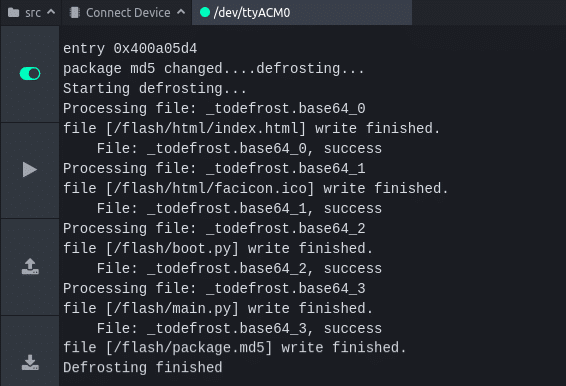 Device output during package defrosting