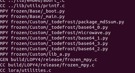 Generated files being compiled into the firmware